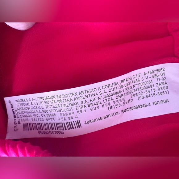 Zara Pink Magenta Elastic Waist Satin Split Hem Trousers Pants XXL hot pink - Picture 10 of 16